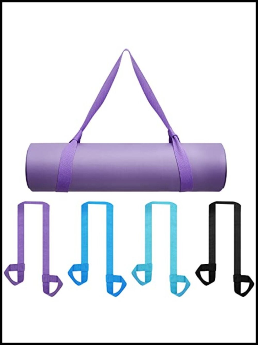 4 Pcs Cotton Yoga Mat Straps Adjustable Carrying Stretch Straps